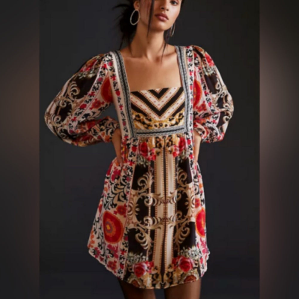 Nikasha Multicolor Floral Mini Dress Sz XL